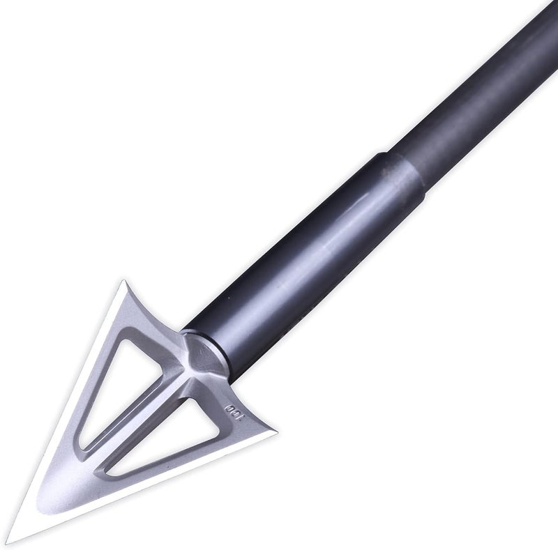 LEANPRO Store 6-Pack 420 Stainless Steel Fixed Blade Broadheads 100 Grain 1-1/8" Cut Premium Solid Arrow Tip for Archery Hunting for Crossbow and Compound Bow - Image 5